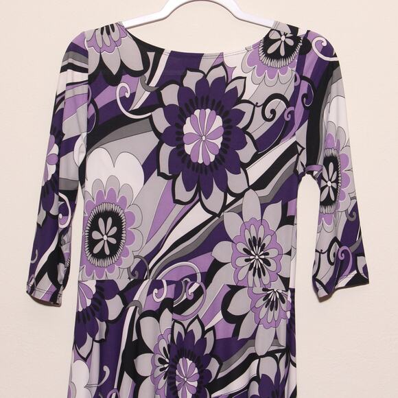 Vintage 70s Sunny  Floral Print Dress Size Medium Made in USA - Picture 6 of 8